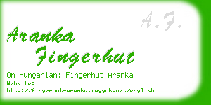 aranka fingerhut business card